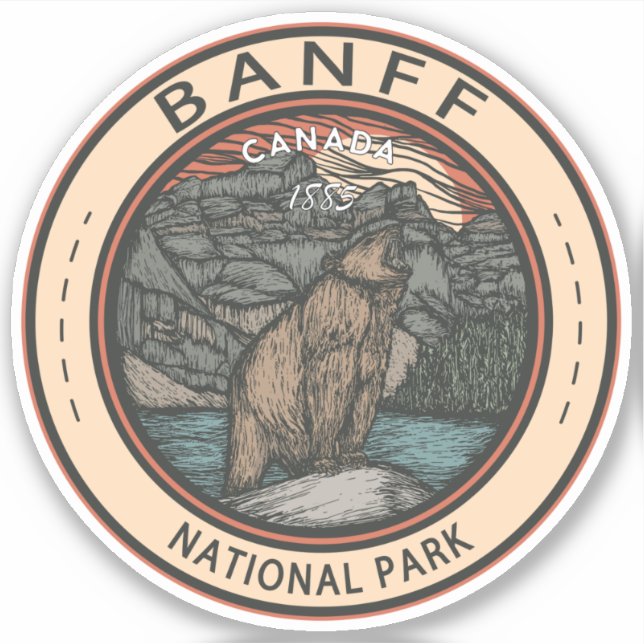 Banff National Park Canada Travel Emblem Vintage (Front)