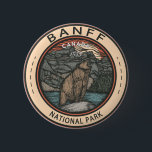 Banff National Park Canada Travel Emblem Vintage 6 Cm Round Badge<br><div class="desc">Banff National Park vector artwork design. The park is Canada’s first national park and is part of the Canadian Rocky Mountain Parks UNESCO World Heritage Site.</div>