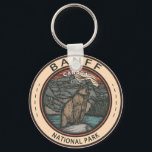 Banff National Park Canada Travel Emblem Vintage Key Ring<br><div class="desc">Banff National Park vector artwork design. The park is Canada’s first national park and is part of the Canadian Rocky Mountain Parks UNESCO World Heritage Site.</div>