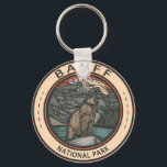 Banff National Park Canada Travel Emblem Vintage Key Ring<br><div class="desc">Banff National Park vector artwork design. The park is Canada’s first national park and is part of the Canadian Rocky Mountain Parks UNESCO World Heritage Site.</div>