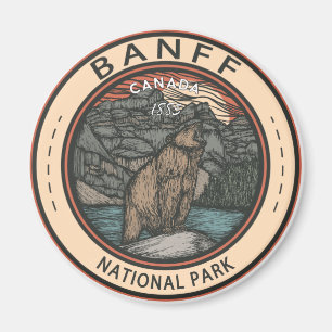 Banff National Park Canada Travel Emblem Vintage Magnet