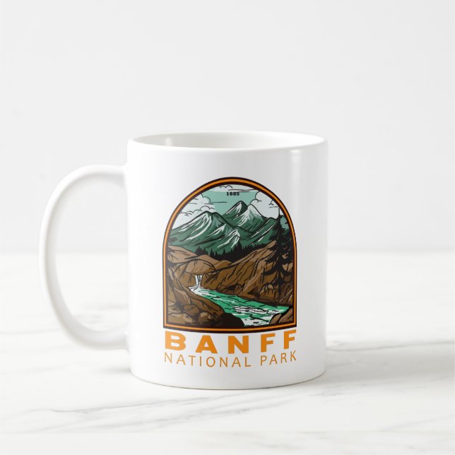 Banff National Park Canada Travel Vintage Coffee Mug (Left)
