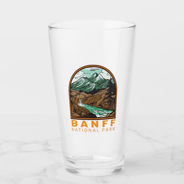 Banff National Park Canada Travel Vintage Glass (Front)