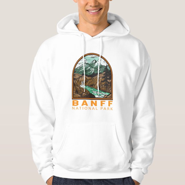 Banff National Park Canada Travel Vintage Hoodie (Front)