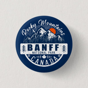 Banff National Park Canada Vintage Distressed 3 Cm Round Badge