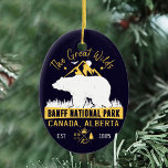 Banff National Park Canada Vintage Distressed  Ceramic Tree Decoration<br><div class="desc">Banff National Park Distressed  design. The park is Canada’s first national park and is part of the Canadian Rocky Mountain Parks World Heritage.</div>