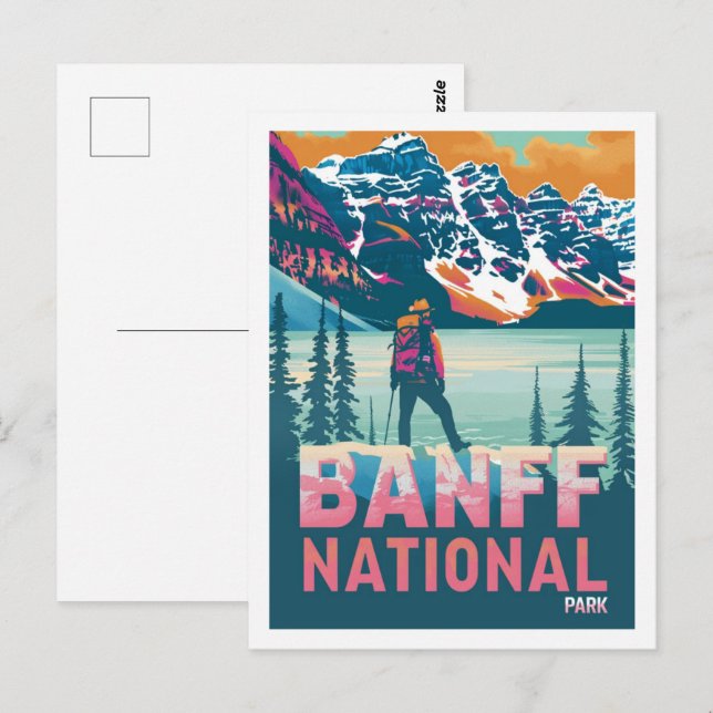 Banff National Park Canada Vintage Travel Place Postcard (Front/Back)