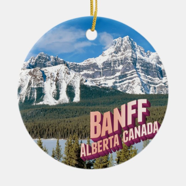 Banff national park ceramic tree decoration (Front)