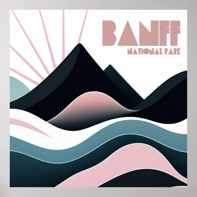 Banff National Park Coloured Hills Poster (Front)