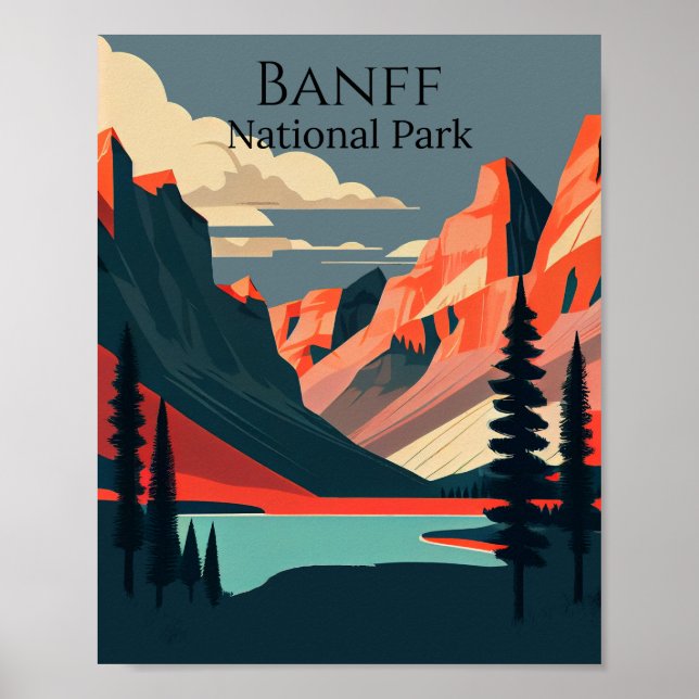 Banff National Park Contemporary Art Poster (Front)