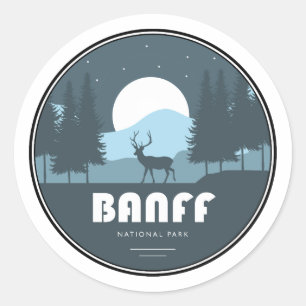 Banff National Park Deer Classic Round Sticker