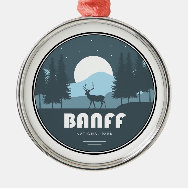 Banff National Park Deer Metal Tree Decoration (Front)