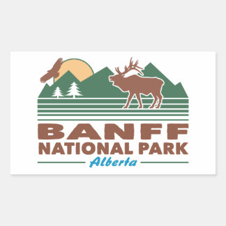 Banff National Park Elk Rectangular Sticker