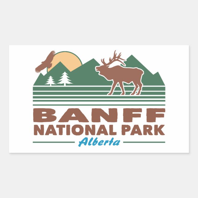 Banff National Park Elk Rectangular Sticker (Front)