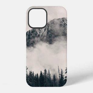 Banff national park foggy mountains and forest in iPhone 12 case
