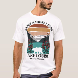Banff National Park Lake Louise Retro Rustic Flora T-Shirt