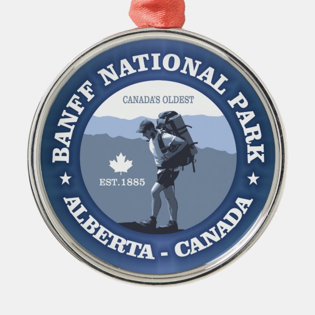 Banff National Park Metal Tree Decoration (Front)