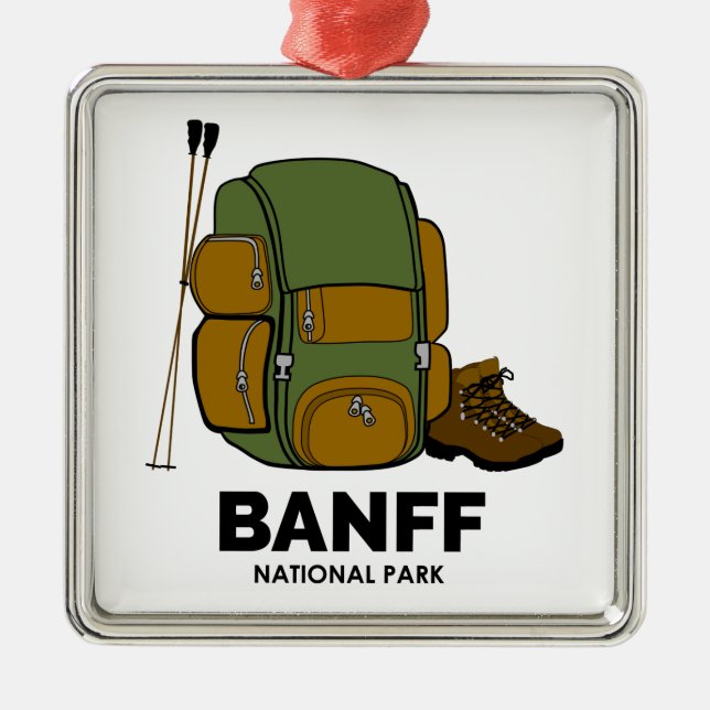 Banff National Park Metal Tree Decoration (Front)