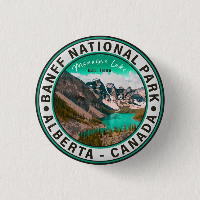 Banff National Park Moraine Lake Alberta Canada 3 Cm Round Badge (Front)