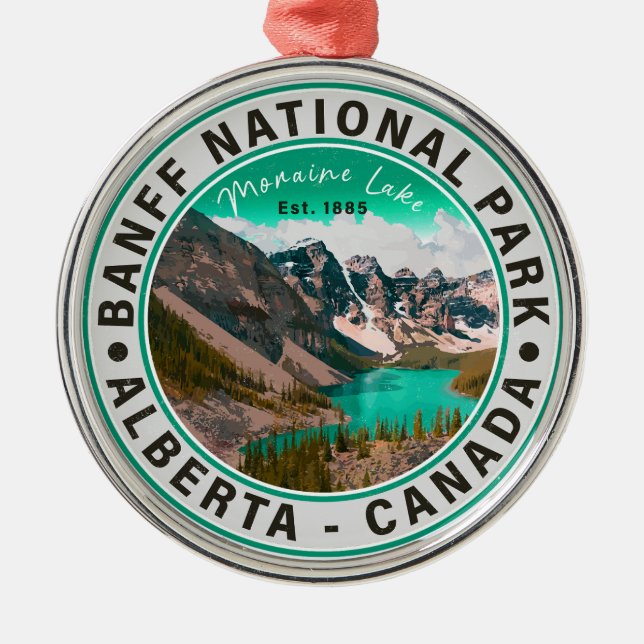 Banff National Park Moraine Lake Alberta Canada Metal Tree Decoration (Front)