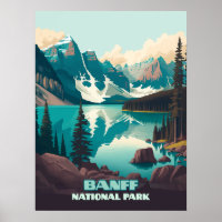 Banff National Park Moraine Lake Retro