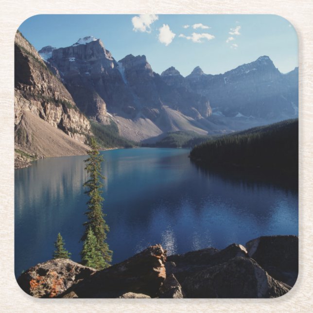 Banff National Park Moraine Lake Square Paper Coaster (Front)
