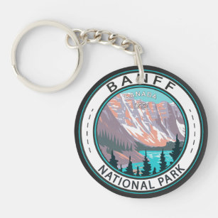Banff National Park Moraine Lake Vintage  Key Ring