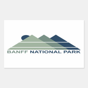 Banff National Park Mountain Sun Rectangular Sticker
