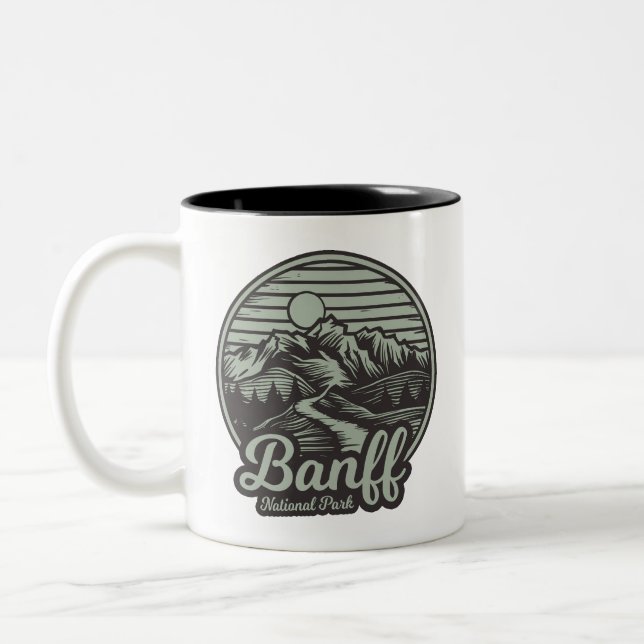 Banff National Park Mountain Trail Two-Tone Coffee Mug (Left)