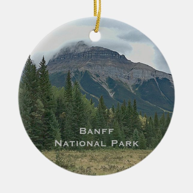 Banff National Park Mountain Travel Ornament (Front)