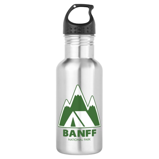 Banff National Park Mountains Camping 532 Ml Water Bottle (Front)