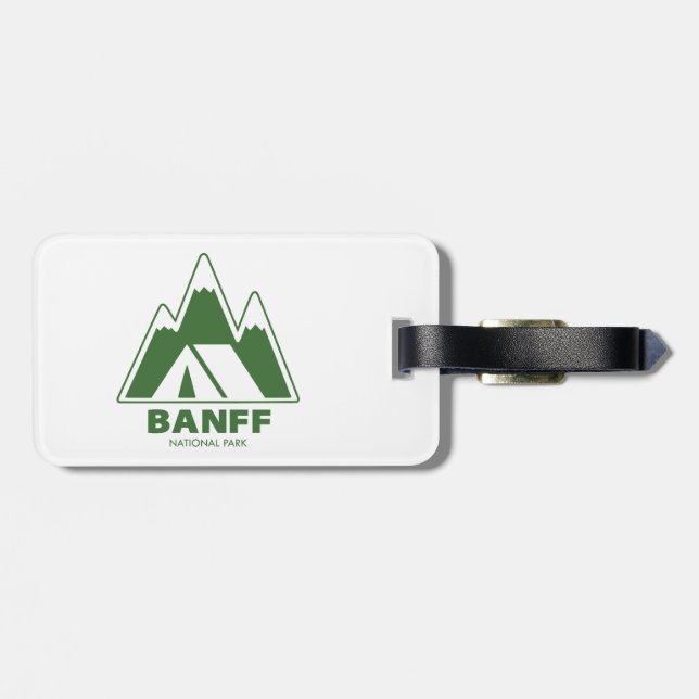 Banff National Park Mountains Camping Luggage Tag (Back Horizontal)