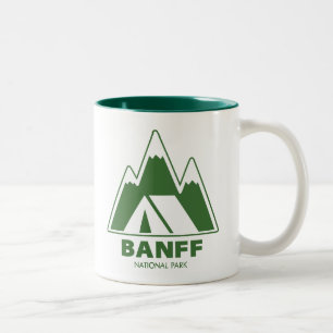 Banff National Park Mountains Camping Two-Tone Coffee Mug