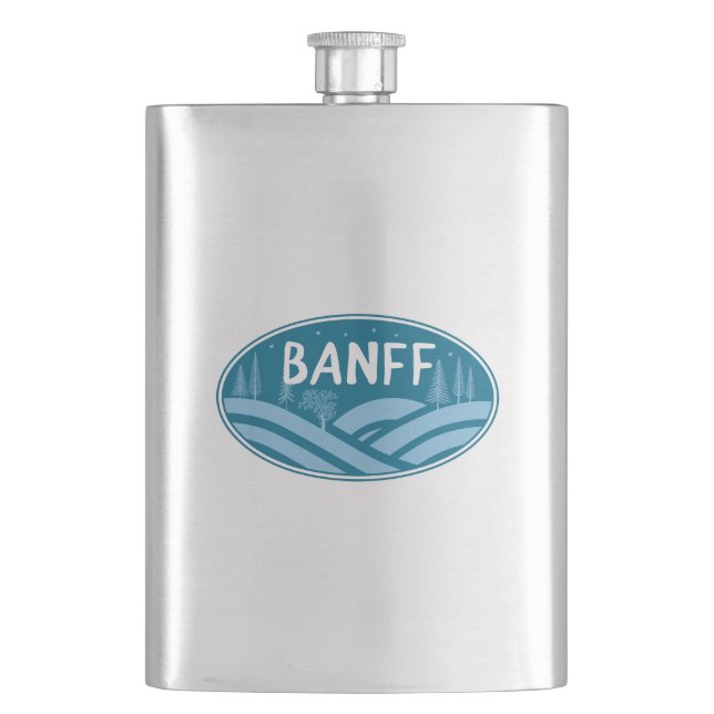 Banff National Park Outdoors Hip Flask (Front)