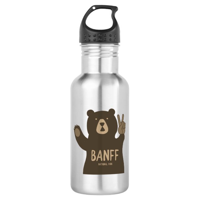 Banff National Park Peace Bear 532 Ml Water Bottle (Front)
