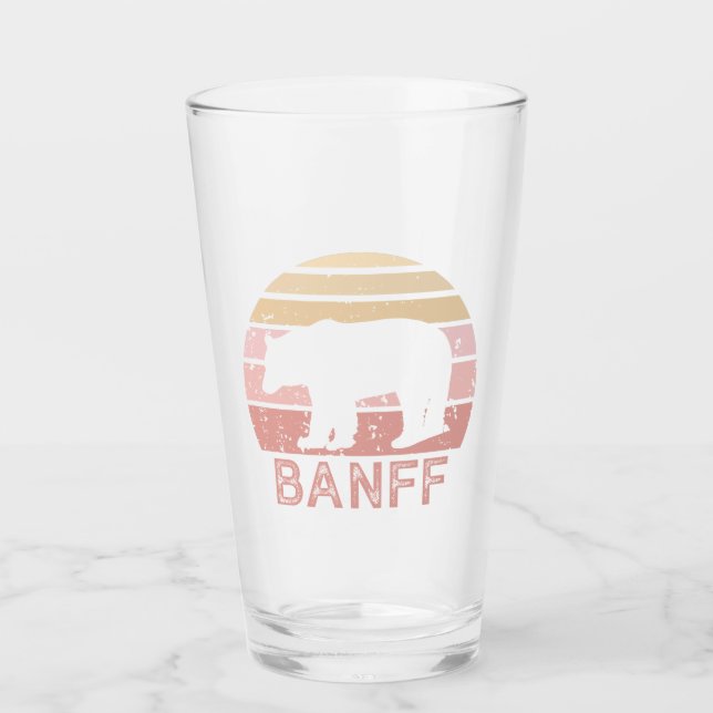 Banff National Park Retro Bear Glass (Front)