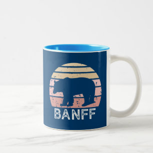 Banff National Park Retro Bear Two-Tone Coffee Mug