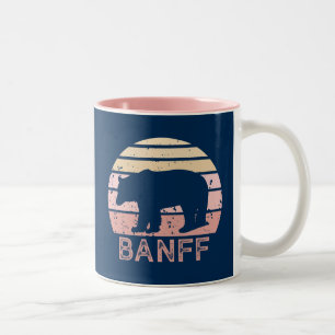 Banff National Park Retro Bear Two-Tone Coffee Mug