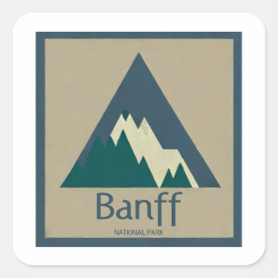 Banff National Park Rustic Square Sticker