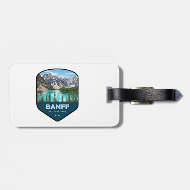 Banff National Park Shield Luggage Tag (Back Horizontal)
