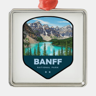 Banff National Park Shield Metal Tree Decoration