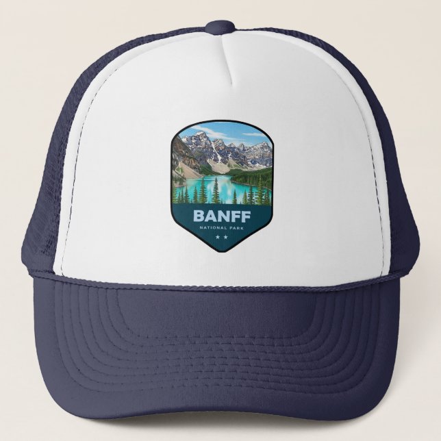 Banff National Park Shield Trucker Hat (Front)