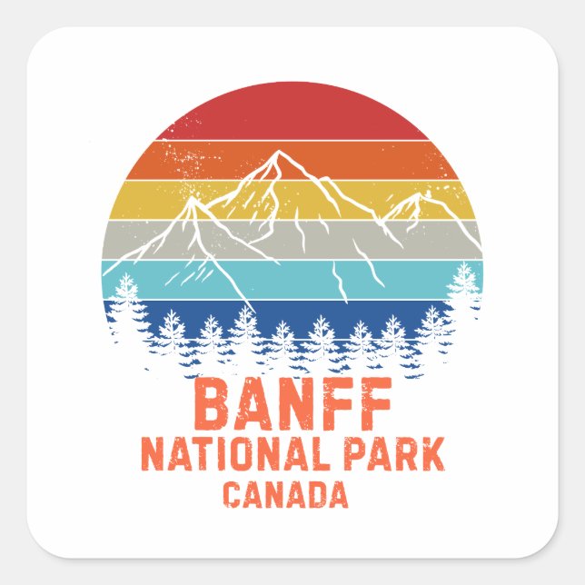 Banff National Park Square Sticker (Front)