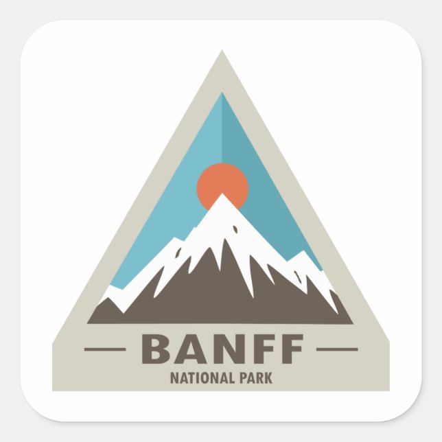Banff National Park Square Sticker (Front)