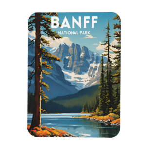 Banff National Park Traditional Travel Poster Magnet