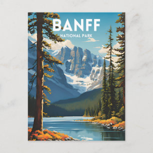 Banff National Park Traditional Travel Poster Postcard