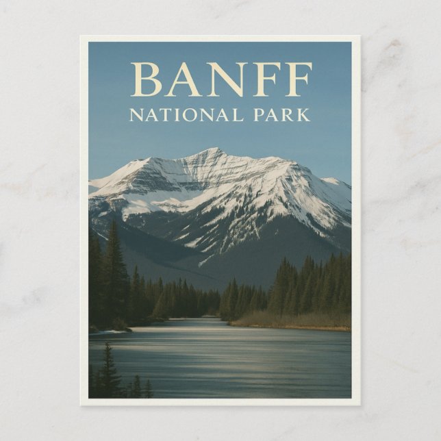 Banff National Park – Vintage Landscape Postcard (Front)