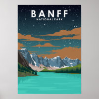 Banff National Park Vintage Travel Poster