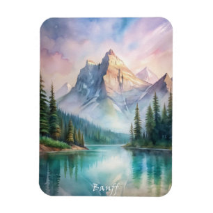 Banff National Park Watercolor Painting  Magnet