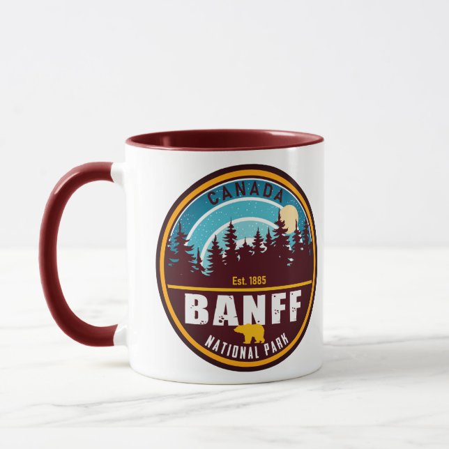 Banff NP Canada Rocky Mountains Vintage Souvenirs Mug (Left)